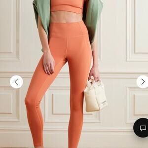 Girlfriend Collective hi waisted compression leggings in terracotta size small
